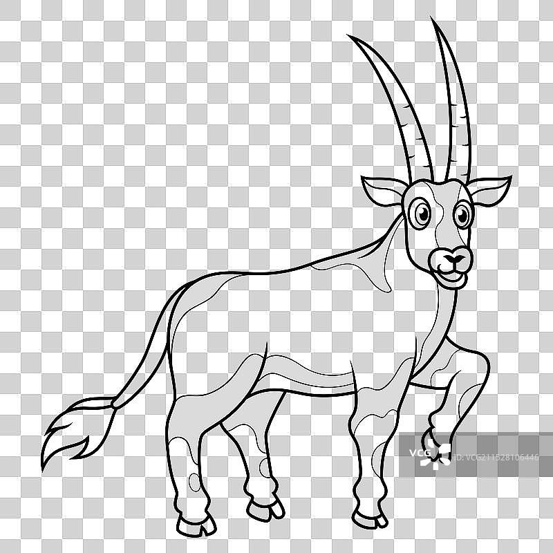 卡通搞笑的羚羊线条艺术图片素材