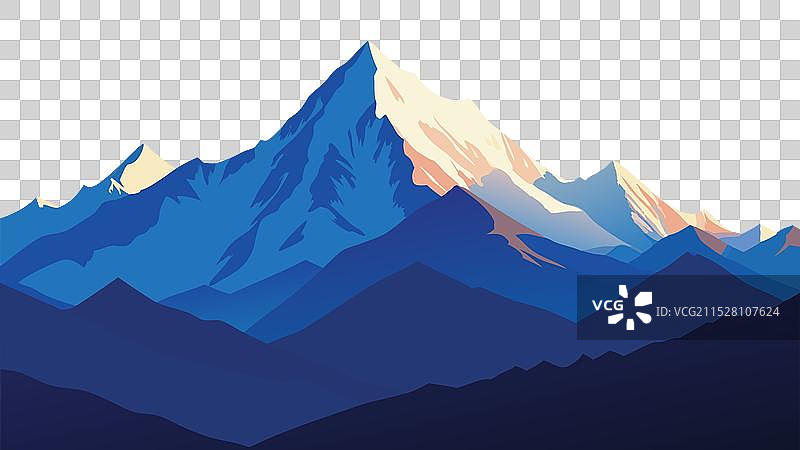 令人惊叹的雪山山脉被照亮图片素材