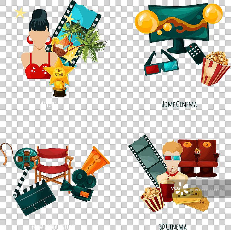 电影院卡通系列图片素材