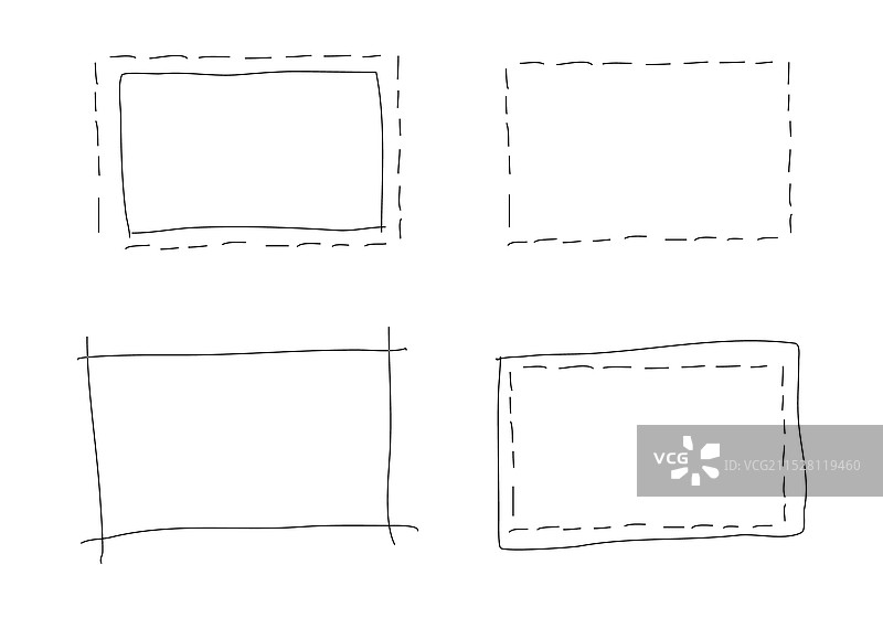 手绘矩形框架图片素材