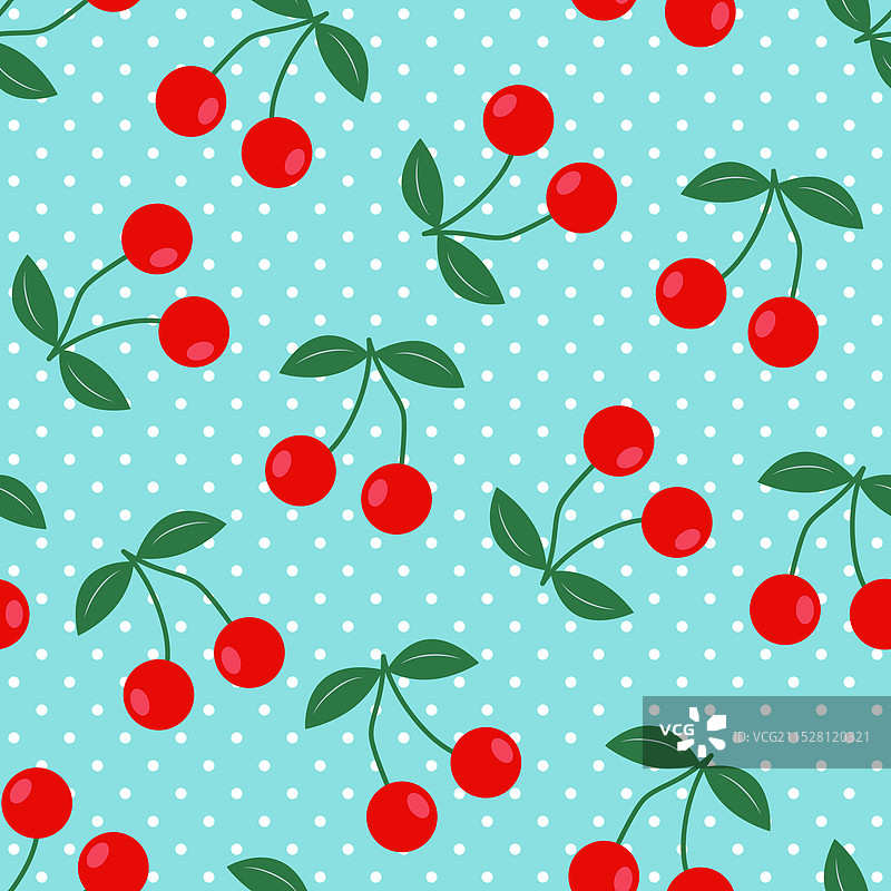 复古摇滚樱桃波点图案图片素材