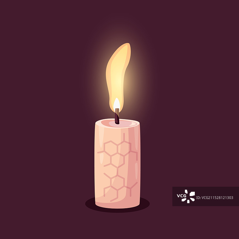 卡通风格的燃烧蜡烛图标图片素材