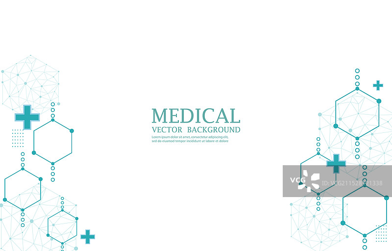 几何六边形白色医疗背景图片素材