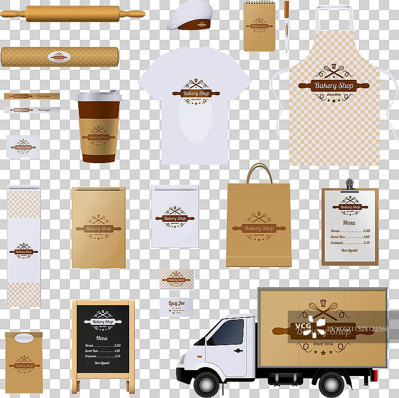 面包店企业形象模板设计套件图片素材
