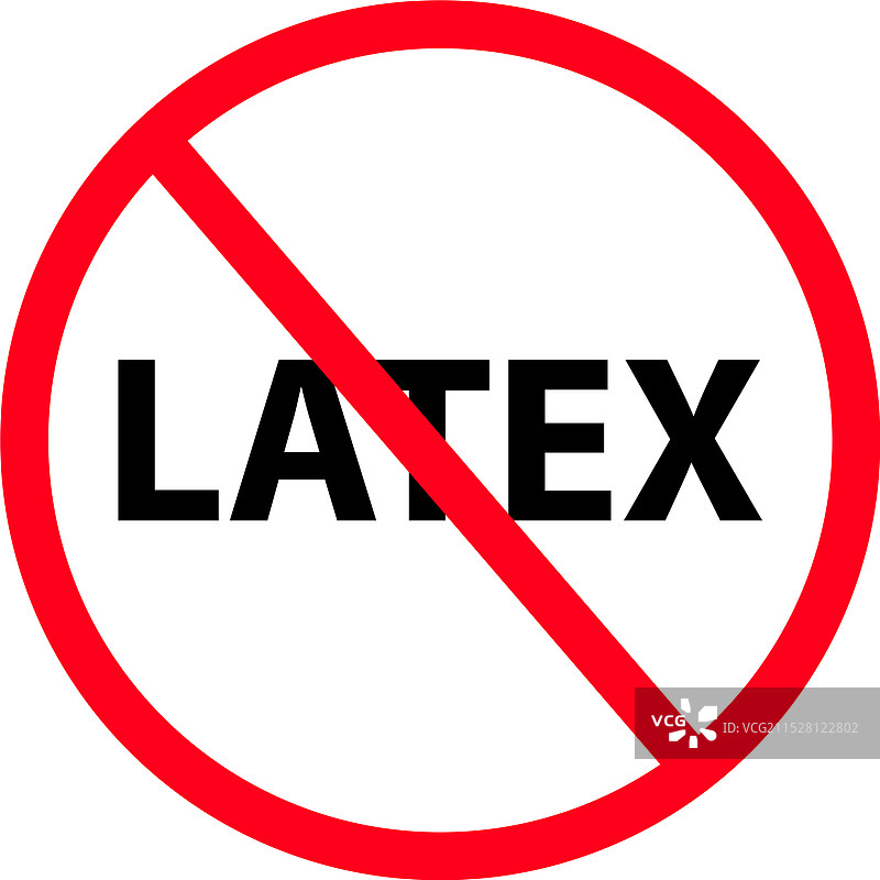 禁止标志与乳胶无乳胶符号图片素材