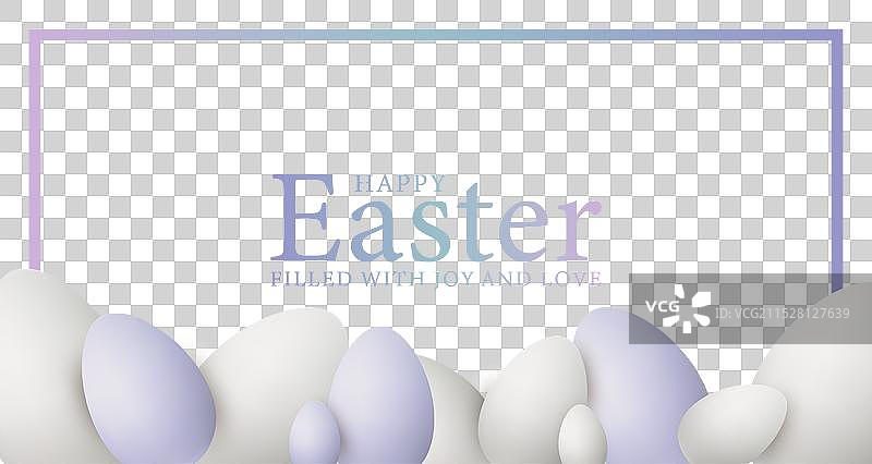 快乐复活节 精致的青绿色复活节贺卡图片素材