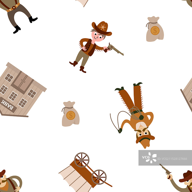 无缝西部风格图案图片素材