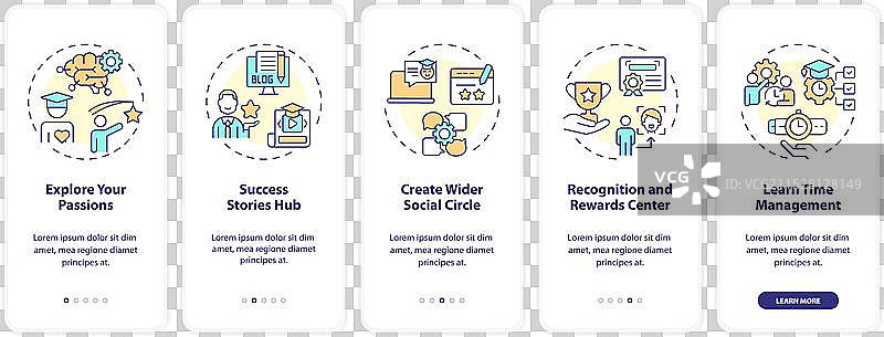 带有图标的推荐指南图片素材