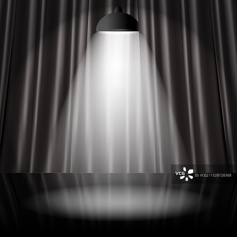 黑色幕布和一个聚光灯的舞台图片素材