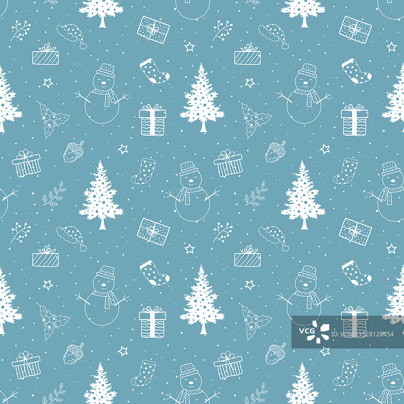 圣诞节冬季假期无缝图案图片素材
