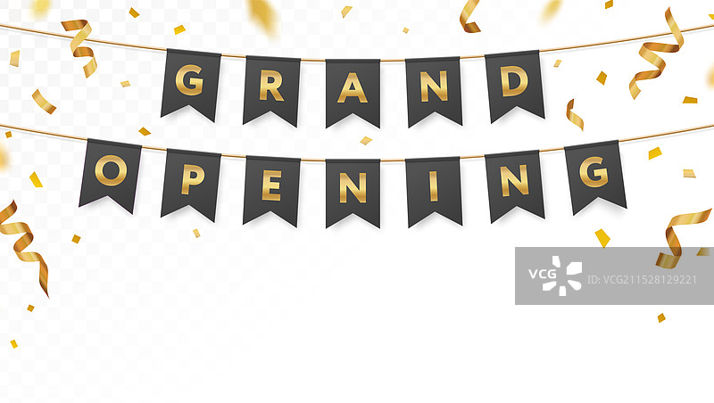 金色盛大开幕邀请卡模板图片素材