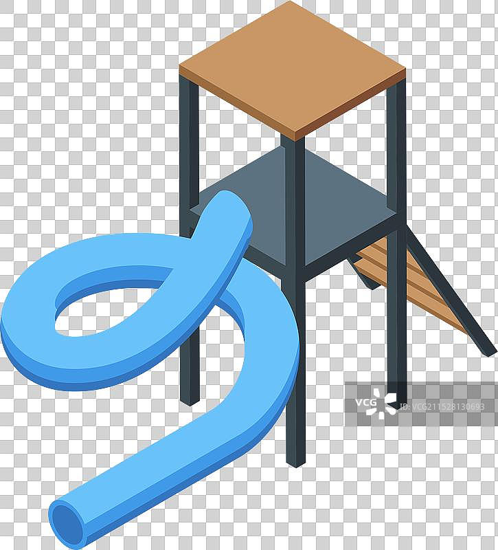 水上乐园，水滑梯从高处滑下图片素材