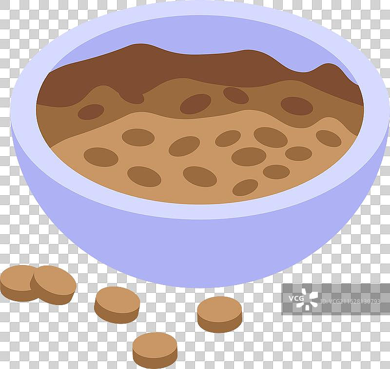 装满干宠物食品的全陶瓷碗图片素材