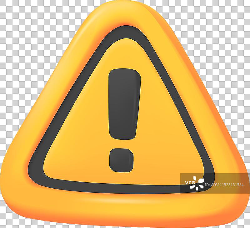 三维警告标志三角形禁止标志与图片素材