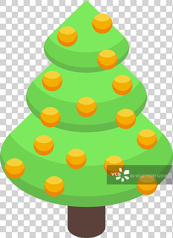 装饰着圆形金色球饰的圣诞树图片素材