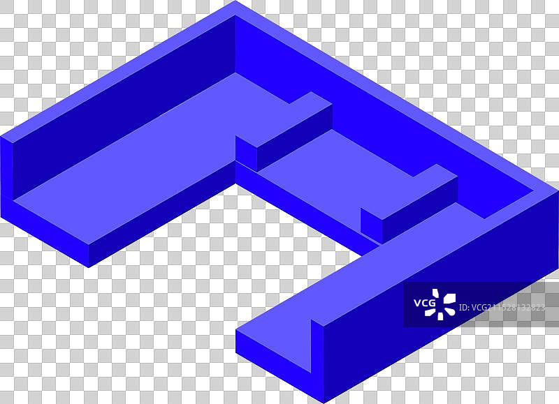 等距视图中的蓝色游泳池展示图片素材