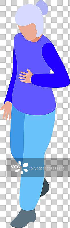 老年女性感到腹痛图片素材