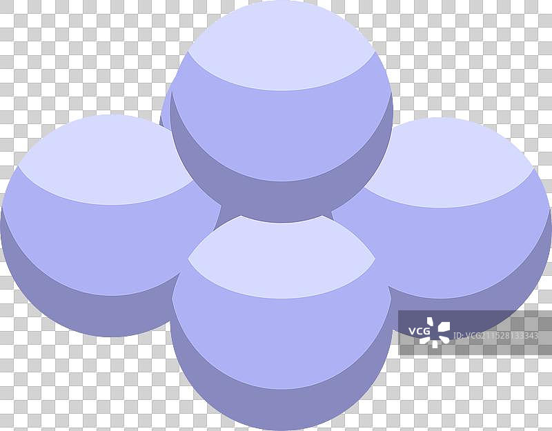 原子结构模型显示五个原子图片素材