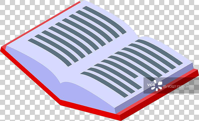 一本摊开的书，页面大开，等距视图图片素材