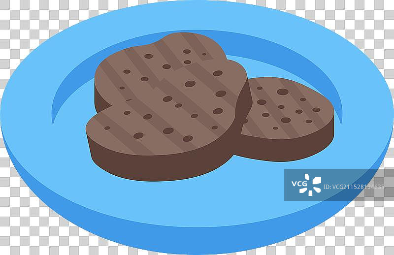 两个烤制的汉堡肉饼放在蓝色的表面上图片素材