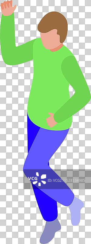 年轻男子在音乐中跳舞并享受乐趣图片素材