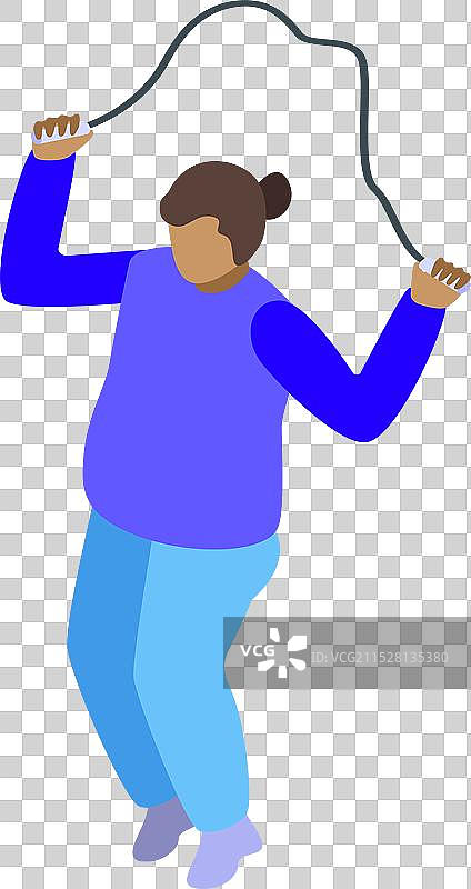 女性在健身训练中跳绳图片素材