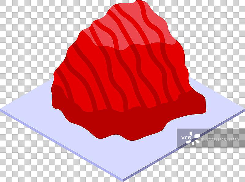 放在托盘上的烤肉等距图标图片素材