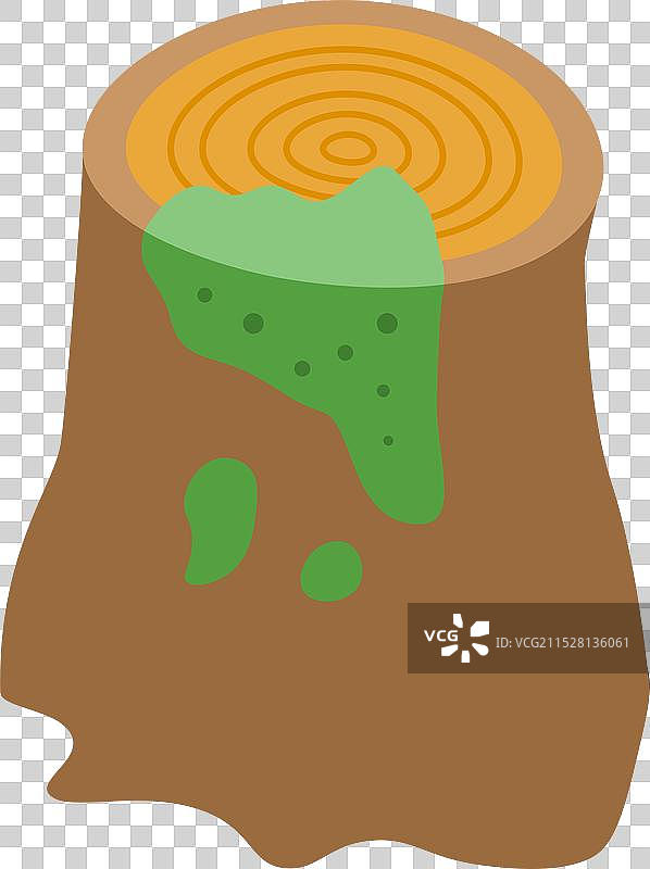 被绿色苔藓覆盖的老树桩正在缓慢地图片素材