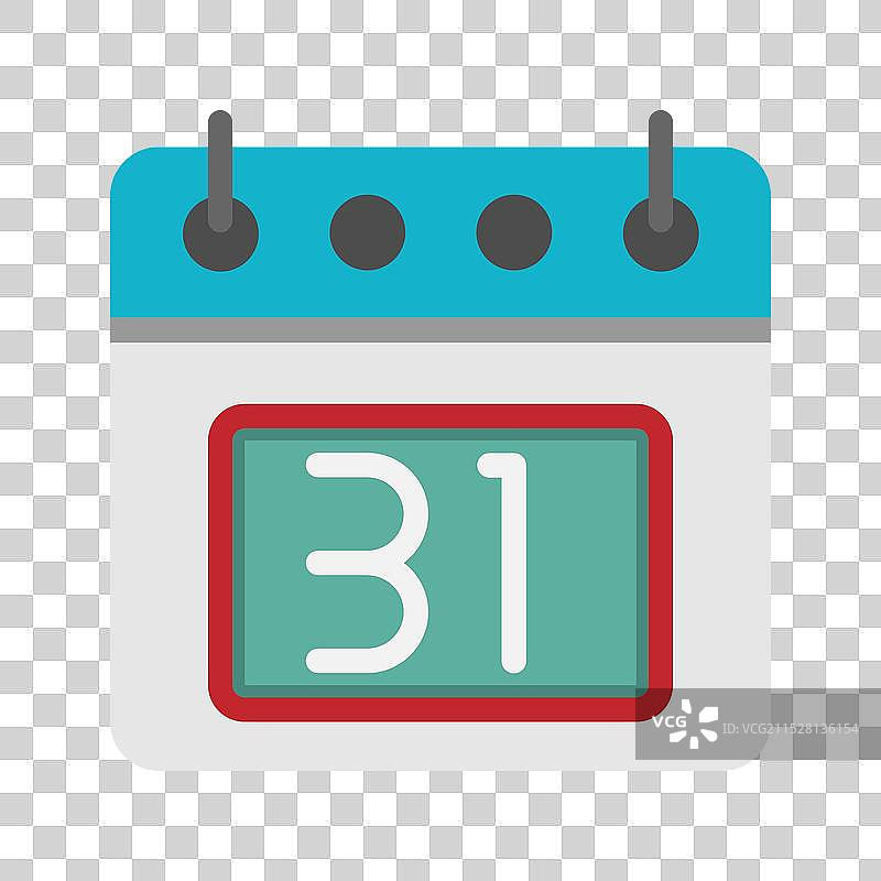 带有31号日期的日历平面图标可供使用图片素材