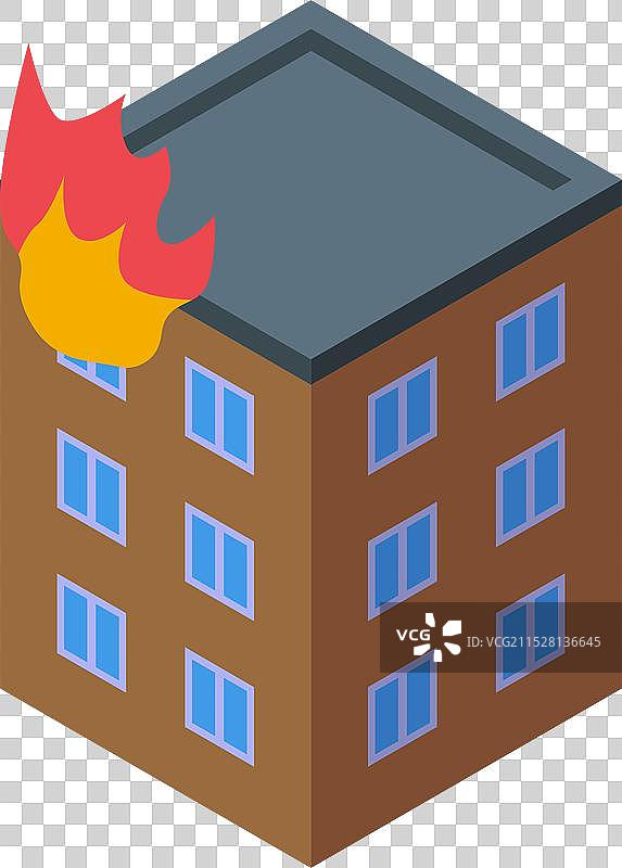 公寓大楼着火，火焰四起图片素材