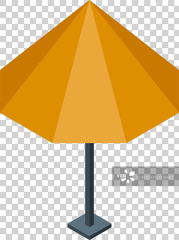 街头咖啡馆伞提供阴凉的等距图图片素材