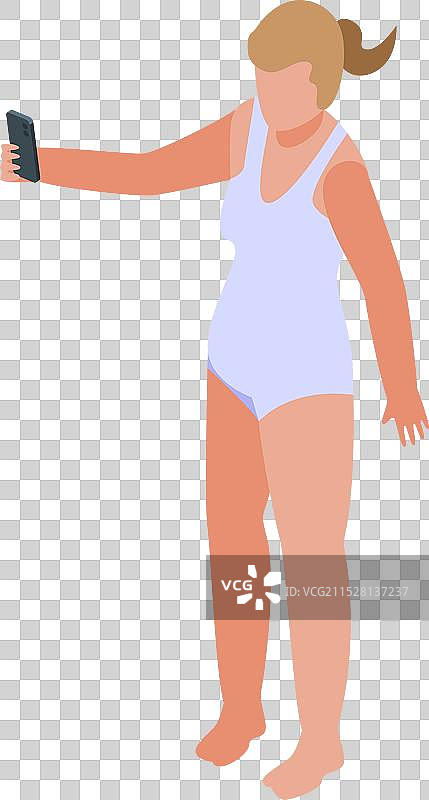 穿泳衣的丰满女性自拍图片素材