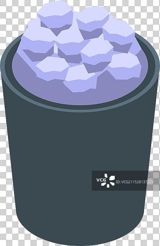 装满冰块的冰桶，用于饮料和图片素材