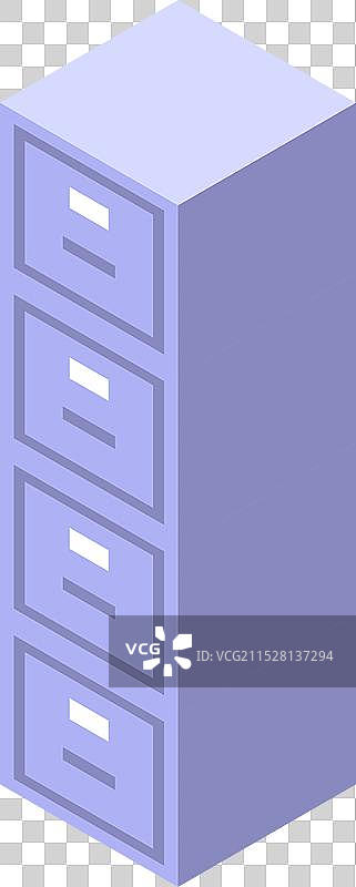 现代文件柜以等角视图展示图片素材