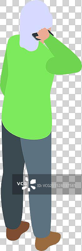 戴着头巾的穆斯林女性正在打电话图片素材