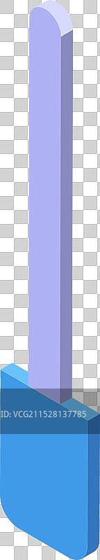 蓝色刮刀的等轴投影图图片素材