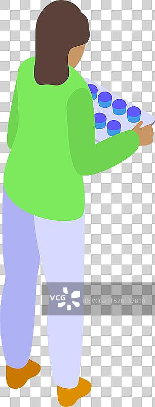 女性工作人员手持药片包装图片素材