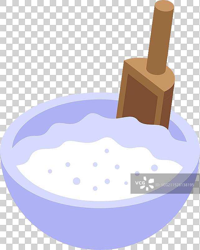 木勺从碗中取出白色粉末图片素材