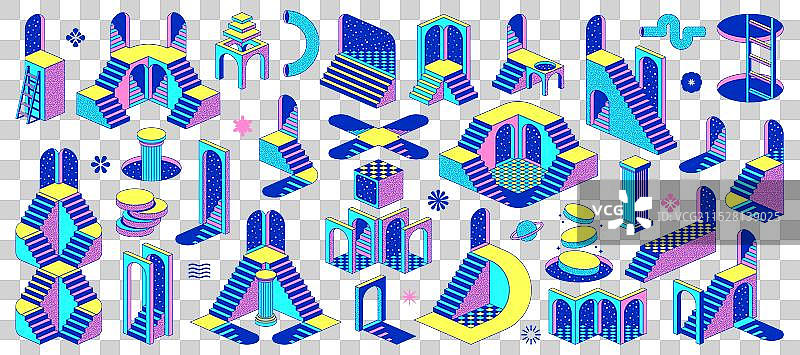 迷幻的Y2K超现实元素和图标图片素材