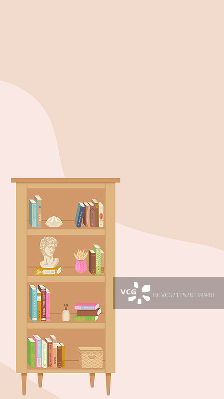 Instagram故事的竖版书架模板图片素材