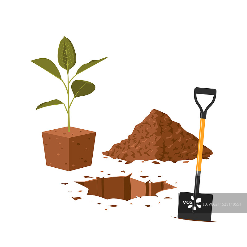 地面坑卡通图标图片素材