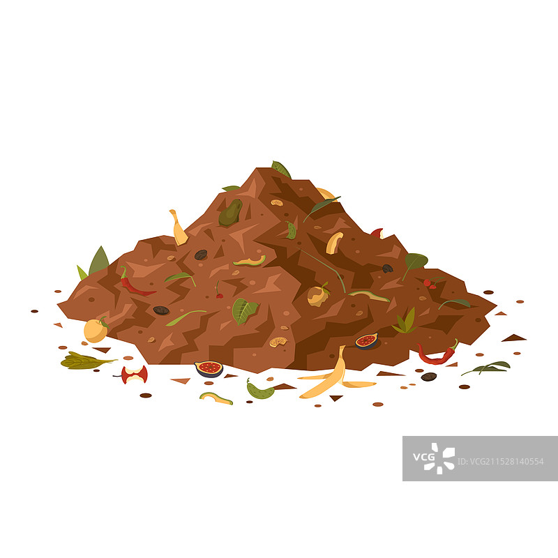 堆放有机废物以制作堆肥的卡通图案图片素材