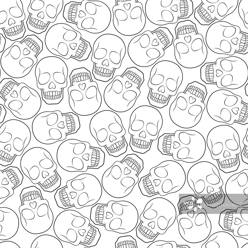 骷髅的无缝图案图片素材