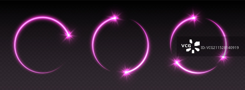 发光的粉色流星圈与闪烁的星星图片素材