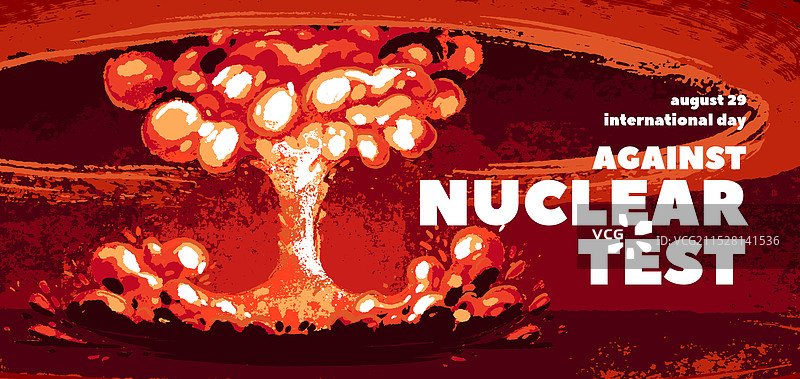 网络横幅上有爆炸蘑菇云图片素材