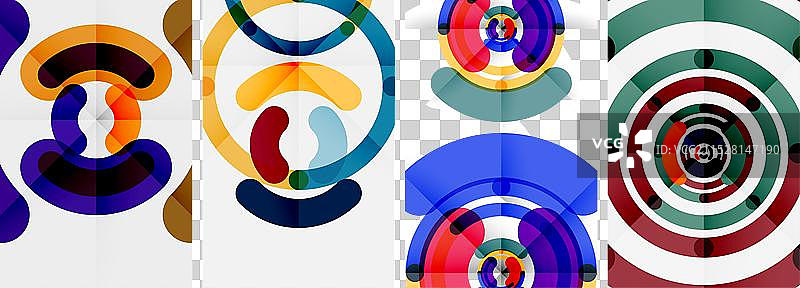 一组线条设计的圆形海报图片素材