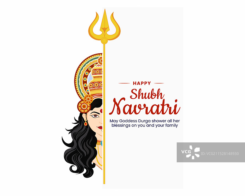 杜尔迦女神庆祝杜尔加普贾和吉祥的纳瓦拉特里节图片素材