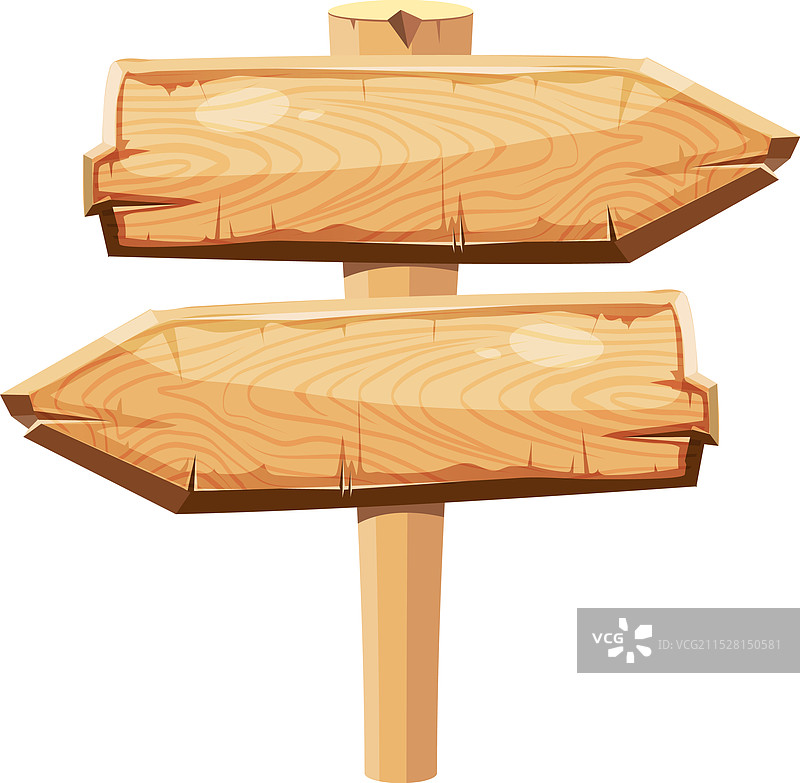 卡通游戏中的木箭头指示牌图片素材