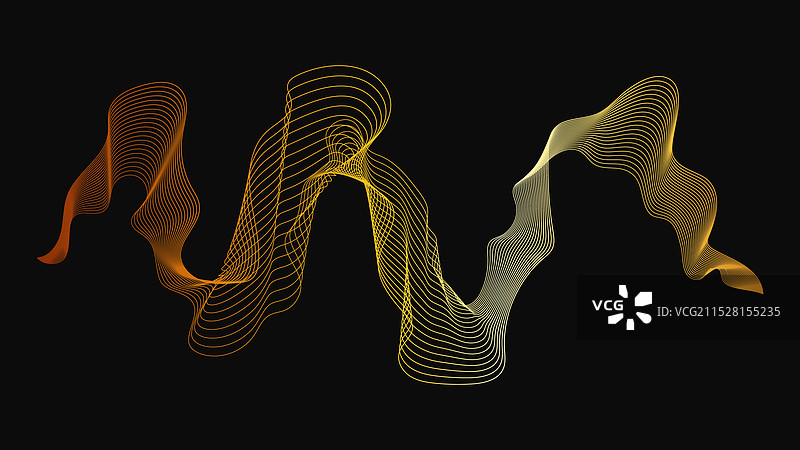 奢华金色波浪的抽象背景图片素材