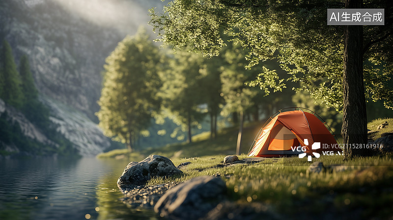 【AI数字艺术】野外户外露营场景图片素材